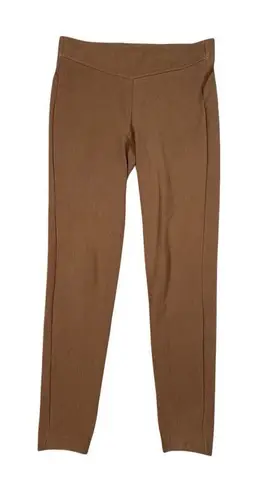 J. McLaughlin Pull On Tan Brown Ribbed Knit Skinny Pants Elastic Cuffs Cotton M