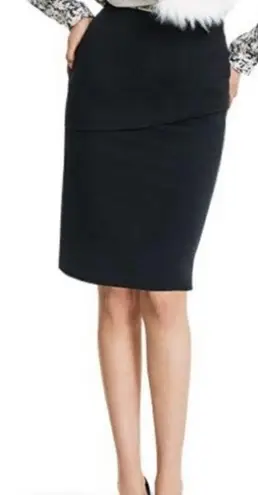 CAbi Solid Black Layered Pencil Skirt