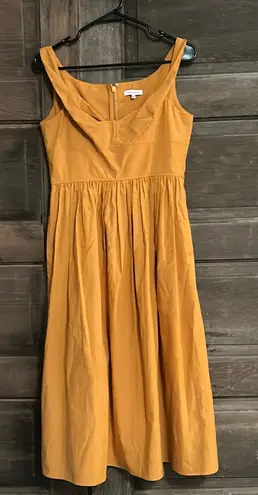 Rebecca Taylor TWIST STRAP SLUB SATEEN DRESS IN TIGER LILY SIZE MEDIUM