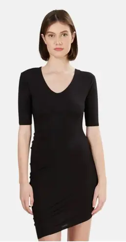 Alexander Wang T by navy blue asymmetric stretch-modal dress size S small