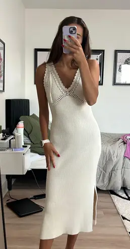 Derek Lam 10 CROSBY Valencia crocheted cotton-blend midi dress