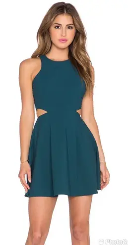 Elizabeth and James Emorie Cutout Halter Mini Dress Fit & Flare Teal Green Size 0