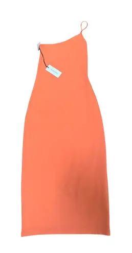 Babaton Aritzia Bodycon Midi Dress 2XS Orange One Shoulder Cocktail Party NWT