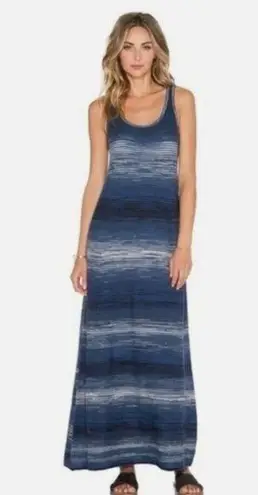 Vince NEW  Striped Cotton Space Dye Maxi Dress LARGE Blue Vacation Loungewear