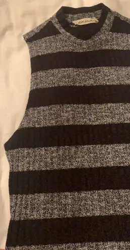 Striped Shirt / Sweater Vest Black