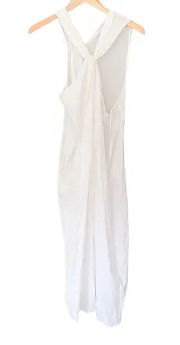 Vince  White Twist Front Halter Cotton Dress