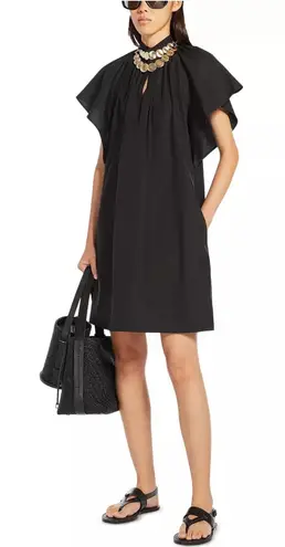 Max Mara Studio SOSPIRO Poplin mini dress with flounce