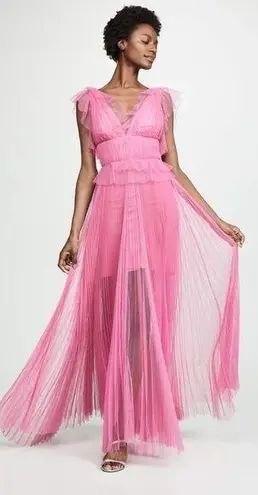 Maria Lucia Hohan Dress Iselin Tulle Maxi Birthday Fun Wedding Pink 4 GUC