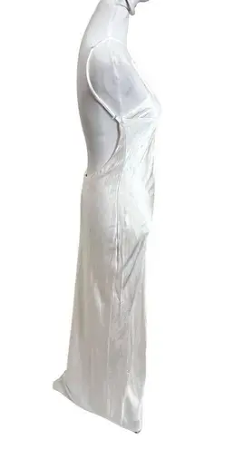 Meshki  Lucia Maxi Satin Cutout Slip Dress White Slip On Bridal Womens Size XS