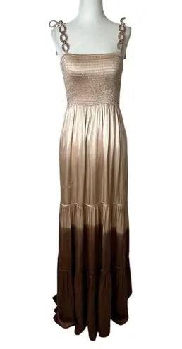 Rays for Days x REVOLVE Eleanor Maxi Dress in Carmel Ombre Small New Womens Brown