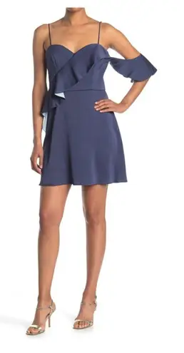 ABS Allen Schwartz Allen Schwartz ABS Celine Ruffed Mini Dress Denim Blue