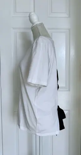 Noisy May White Back Bow Criss Cross Short Sleeve Tee Size Large Designer New