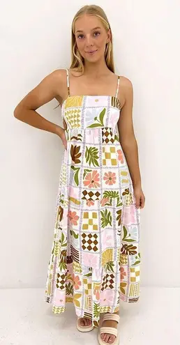 Paper Heart Colorful Patchwork Tie Back Maxi Dress