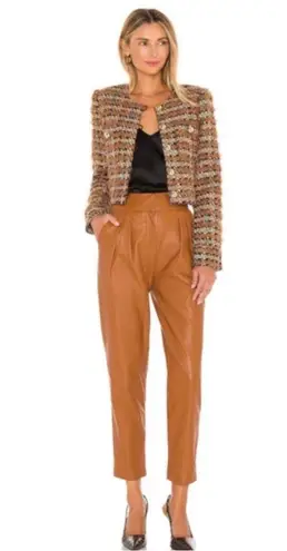 Torn By Ronny Kobo Ronny Kobo Collection cropped tweed boucle cropped jacket with tube top set NEW