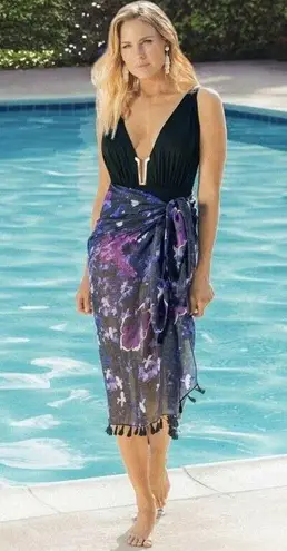 Peter Som Sarong Dream Floral Meteorite Swim Beach Coverup Womens One Size