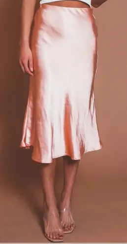 Audrey 3+1  Pink Asymmetrical Midi Slip Skirt - Image 1