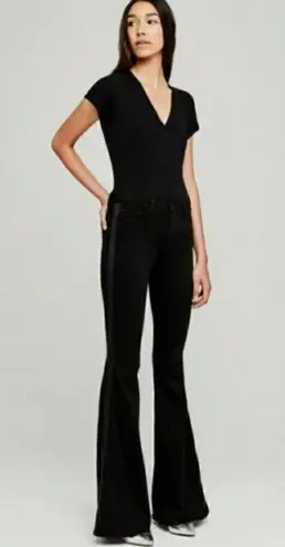 L'Agence BRAND NEW 'THE SOLANA' BLACK FLARED TUXEDO STRIPED JEANS SIZE 28 NWOT