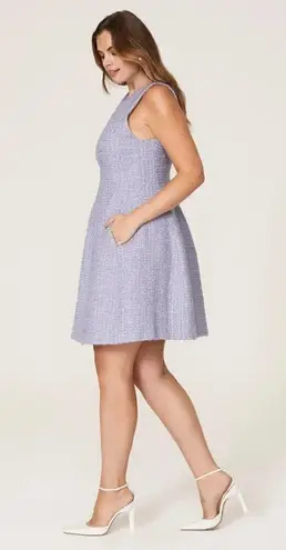 Emporio Armani Sleeveless Tweed Dress Blue Womens Size IT 44 US 8