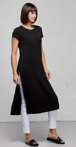 Anatomie Black Midi Devia Two Side HI Zipper Dress Made in Italy XL