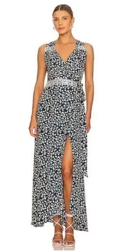 Natalie Martin ππ Kate Maxi Wrap Dress Pomegranate Print Indigo Blue Medium NWT