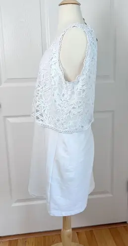 Boston Proper White Tank Dress With Lace