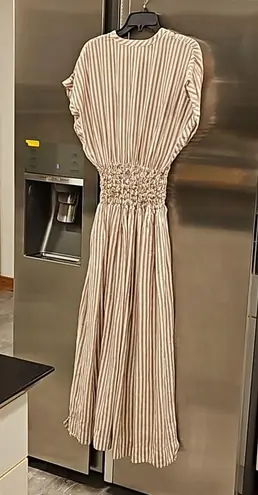 ๐MIRTH๐ Granada Dress ~ Bronze Stripe Print Medium Tan