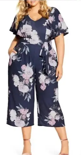 City Chic NEW Floral Wide Leg Lavish Jumpsuit Women’s XL