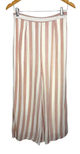 Sadie & Sage Striped Wide Leg Palazzo Pants Bohemian Lined Women Size Small Pink