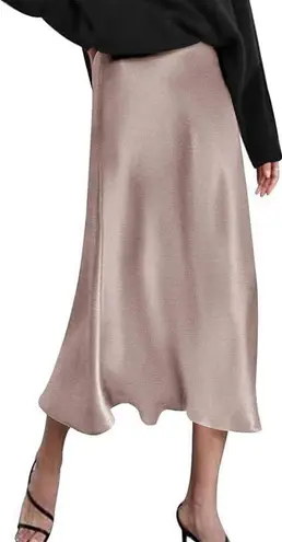 Zeagoo Satin Midi Skirt