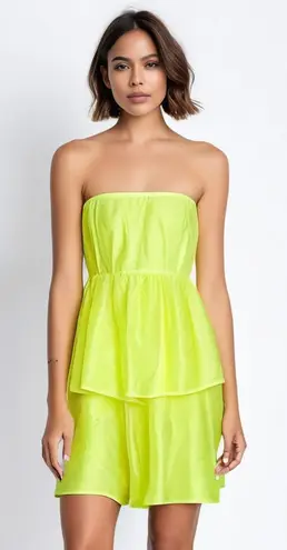 CROSBY by Mollie Burch Dabney Dress Small Yellow Strapless Party Cocktail