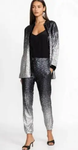 Johnny Was NWT $278 Simona Sequin Jogger Black Silver Ombre High Waist Glam