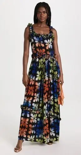Busayo Aje Ruffle Trim Floral Maxi Dress XS NWOT