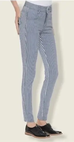 Stella McCartney Blue White Striped Straight Leg Jeans