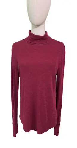 Gap  Ribbed Turtleneck Long Sleeve Top Red Maroon Women's M Tall Stretch - Image 1