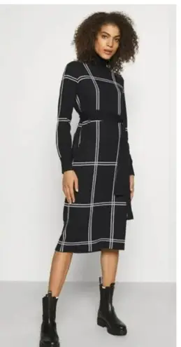 Barbour Aldora Windowpane Long Sleeve Cotton Blend Sweater Dress (US/12)