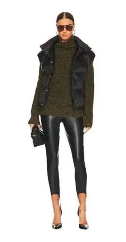 We Wore What NWT Buttery Faux Leather High Waisted Ankle Stirrup Leggings S Black