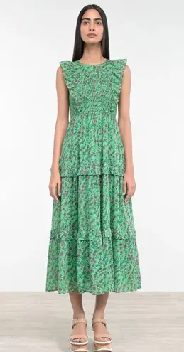 36.5 Banjanan Iris Tiered Ruffled Dress, Organic Cotton Size L New w/Tag Retail $