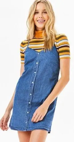 LA Hearts Faux Denim Button-Up Dress