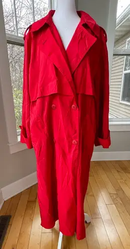 Vintage Forecaster of Boston Red Full Length Trench Coat Rain Jacket Size 9/10 Size M - Image 1