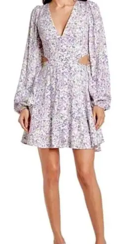 AFRM Revolve Sean Floral Long Sleeve Cutout Mini Dress Plus Size 2XL White
