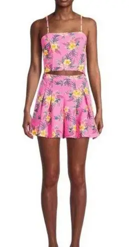 Madden NYC Printed Cutout Romper Azalea Pink Size L