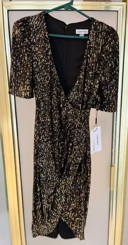 Calvin Klein Gold Sequin Dress