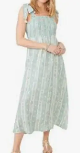 Spartina 449 Saylor Resort Linen-Blend Midi Dress Pockets Size Medium