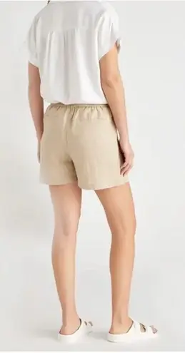 Quince 100% Linen Shorts Womens L Beige Tan Beachy Ethically Woven Coastal Size L