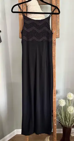 Planet Love size medium, black maxi dress with lace top