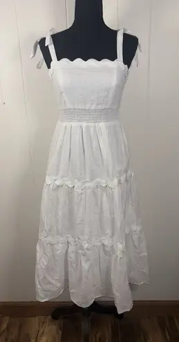 Petal and Pup urmi midi dress white bow lined pockets small NWT Bride