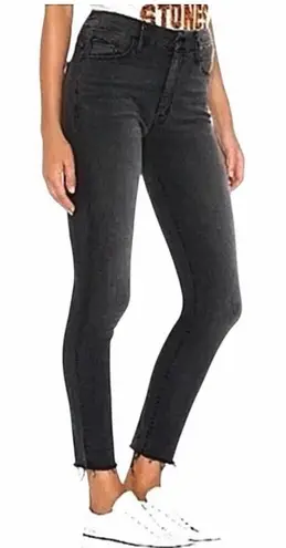 MOTHER The Looker Ankle Fray Jeans Stretch Rebels and Lovers Soft Black size 30