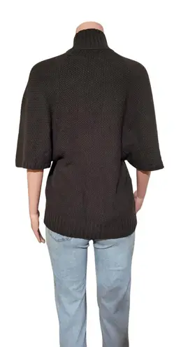 charcoal short sleeve bat wing knit jumper top M Black Size M