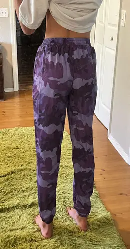 Edikted Purple Camo Wind Breaker Joggers