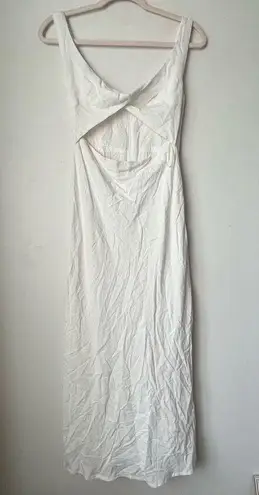 Petal and Pup White Apollo Twist Front Cut Out Midi Dress 4